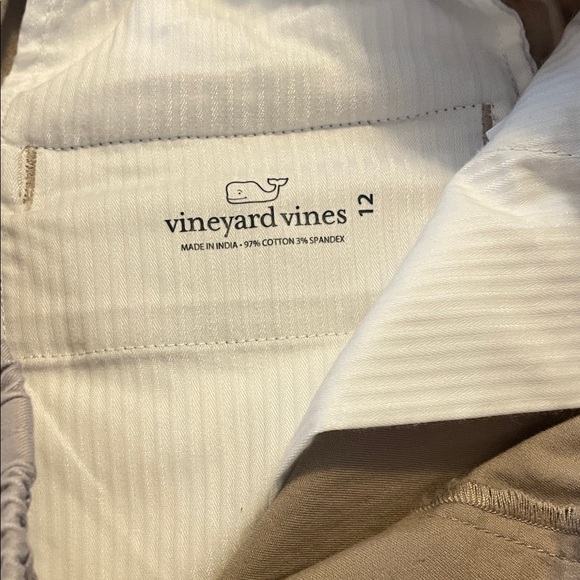 Vineyard Vines Boys Taupe Elastic Waist Shorts with White Drawstring - Picture 3 of 4
